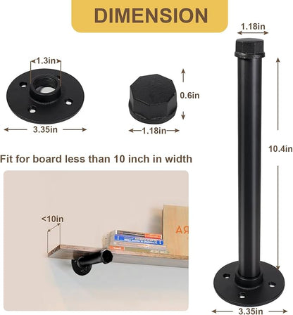 Pintuson 6 Pcs Industrial Pipe Clothes Bar 10 Inch - Image 2