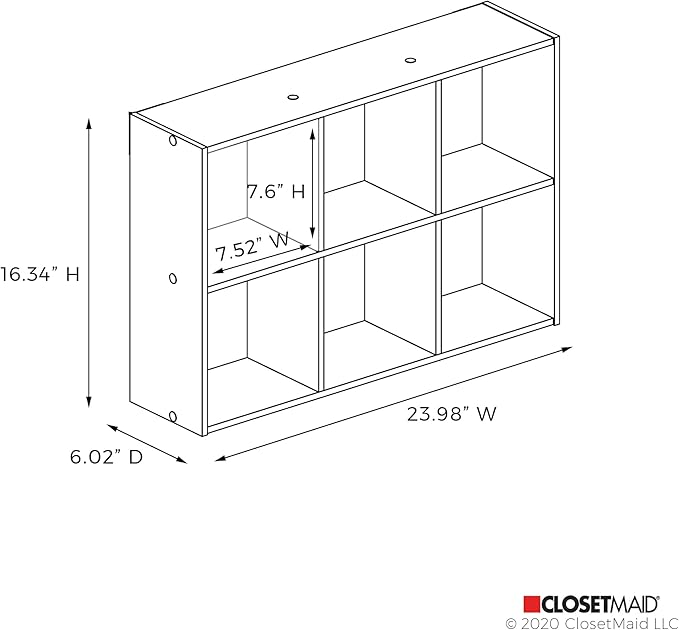ClosetMaid 5430 Mini 6-Cube Desktop or Wall Mount Organizer, Bleached Walnut - Image 5