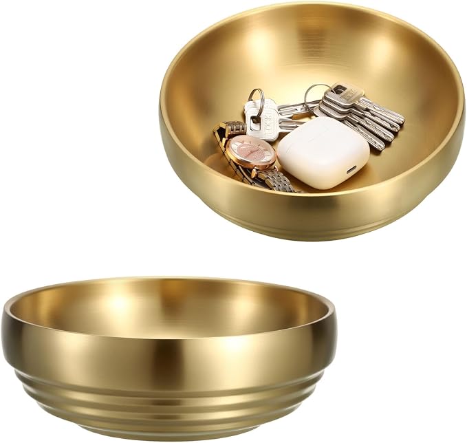 7.4" Gold Decorative Bowl by Unknown