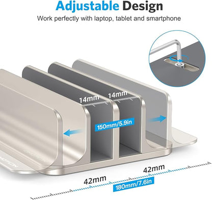 OMOTON Vertical Laptop Stand, Desktop Aluminum Mac Book Stand - Image 4