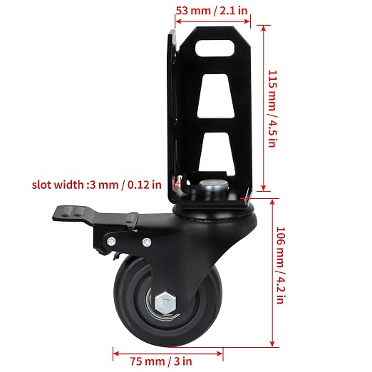 3" Storage Rack Caster Wheels, Storage Shelf Accessories Fit to Boltless Self - Image 3