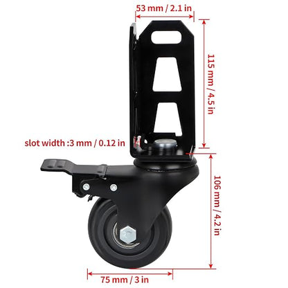 3" Storage Rack Caster Wheels, Storage Shelf Accessories Fit to Boltless Self - Image 3