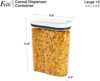 Felli Cereal Container Storage Airtight Holds 32 oz Family Size Breakfast Box - Image 3