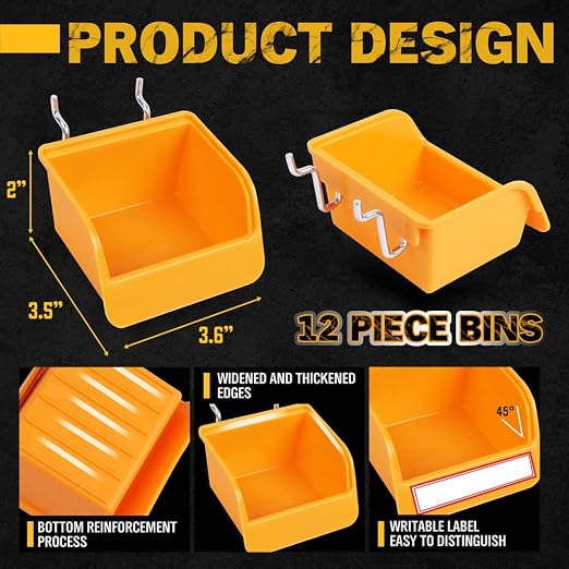 ELEAD 260 Piece Pegboard Hooks 1/8 and 1/4 inch Peg Board Organizer Accessories - Image 4