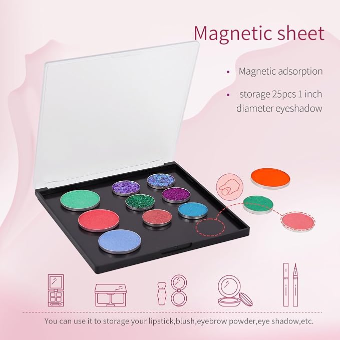 Magnetic Makeup Palette with Frosted Clear Top - Image 3