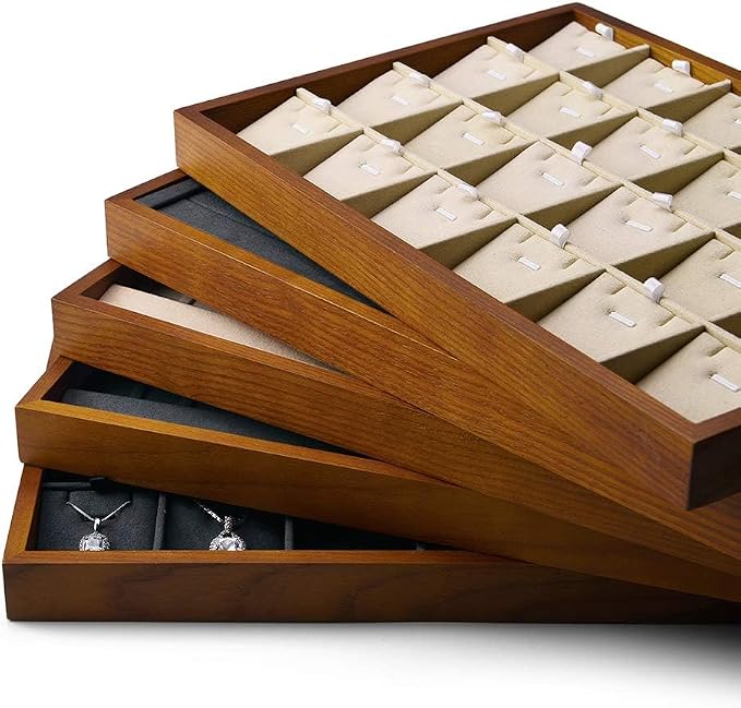 Oirlv Wood 24 Grids Jewelry Tray - Image 3