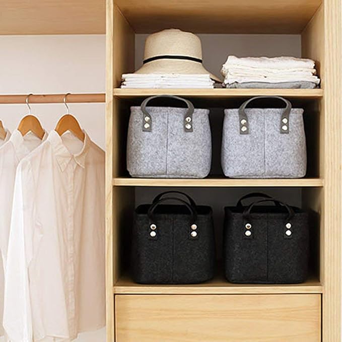 GUOZI Storage Basket, Collapsible Rectangular Felt Storage Bins - Image 7