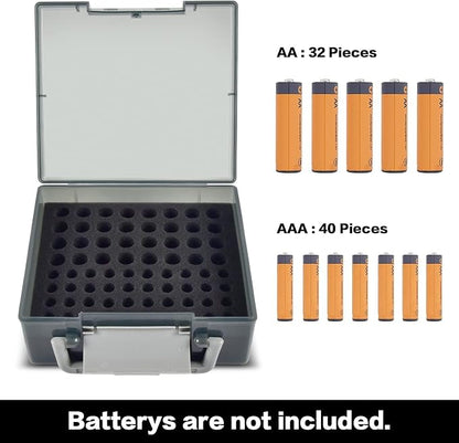 FULLCASE Battery Storage Organizer Holder Holds 72 AA AAA Batteries, Box Cases - Image 2