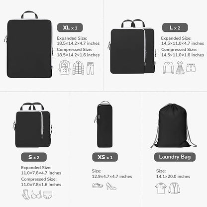 CherryNow Compression Packing Cubes, 7 Set Packing Cubes - Image 2