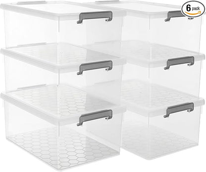 Citylife 33 Qt Ultra-Thick Clear Plastic Storage Bins by Anywish