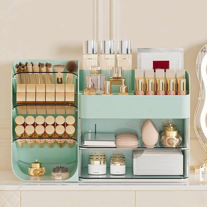 Makeup Organizer with 2 M Drawers & Brush Holders - Image 2