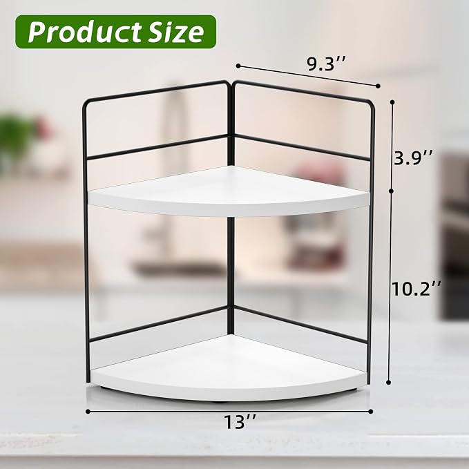 ZGO 2-Tier Bathroom Counter Organizer, Corner Skincare Organizers, Bathroom - Image 3