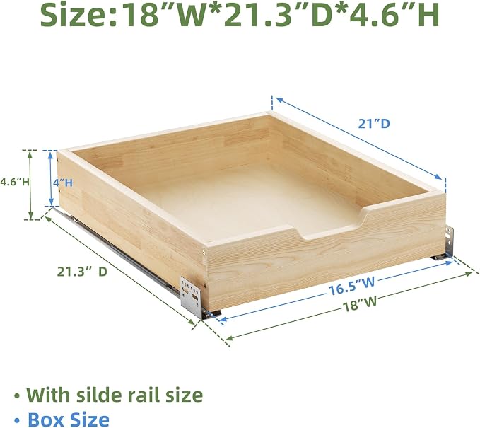 Pull Out Drawers for Cabinets, 16½” W x 21” D Soft Close Slide Out Drawers for - Image 3