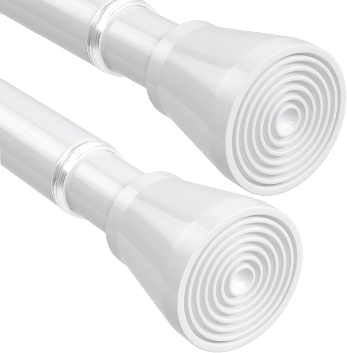 2 Pack White Tension Curtain Rod by MEXAUSPRINGCURTAINRODS