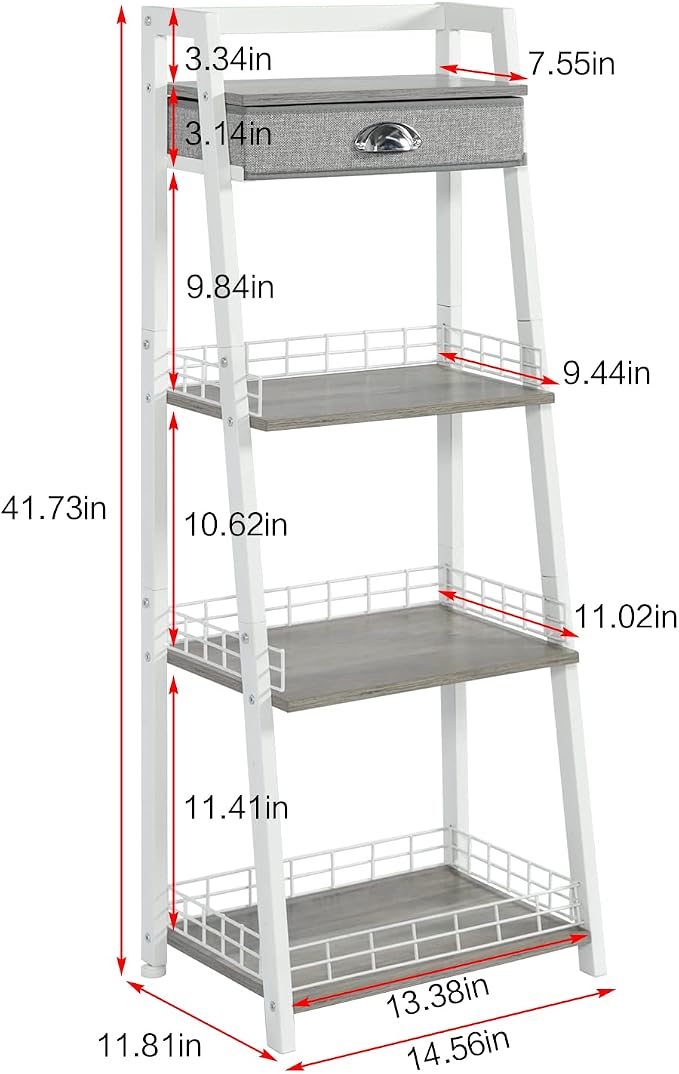 keomaisyto 4-Tier Elegant Ladder Shelf, Bathroom Storage Shelf, Ladder Bookshelf - Image 3
