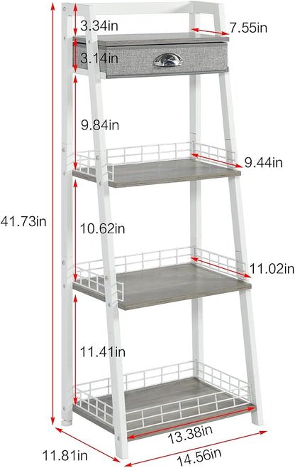 keomaisyto 4-Tier Elegant Ladder Shelf, Bathroom Storage Shelf, Ladder Bookshelf - Image 3