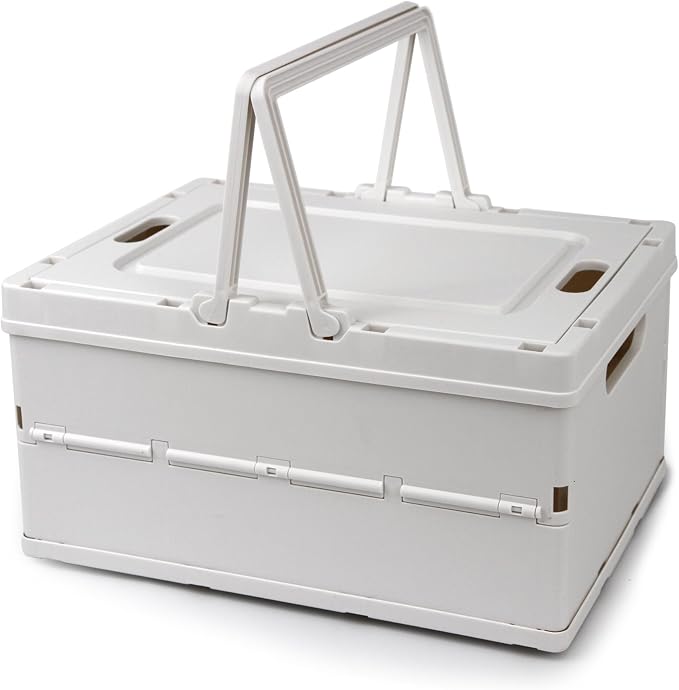Collapsible Storage Crate, Foldable Plastic Basket by Vivikivi