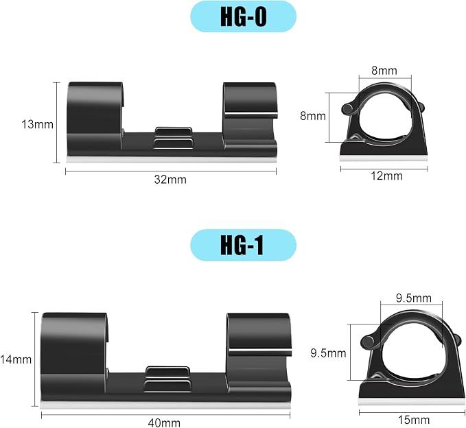 XHF 35pcs Large Self Adhesive Cable Clips Black, Wire Clips Cable Management - Image 3