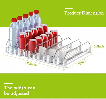 Drink Organizer for Fridge, Self Pushing Fridge Drink Organizer, Automatic - Image 4