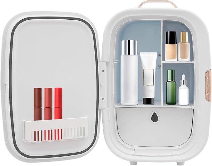 Mini Skincare Fridge, 12L Makeup Cosmetics Refrigerator Beauty Fridge by ZAWAYINE
