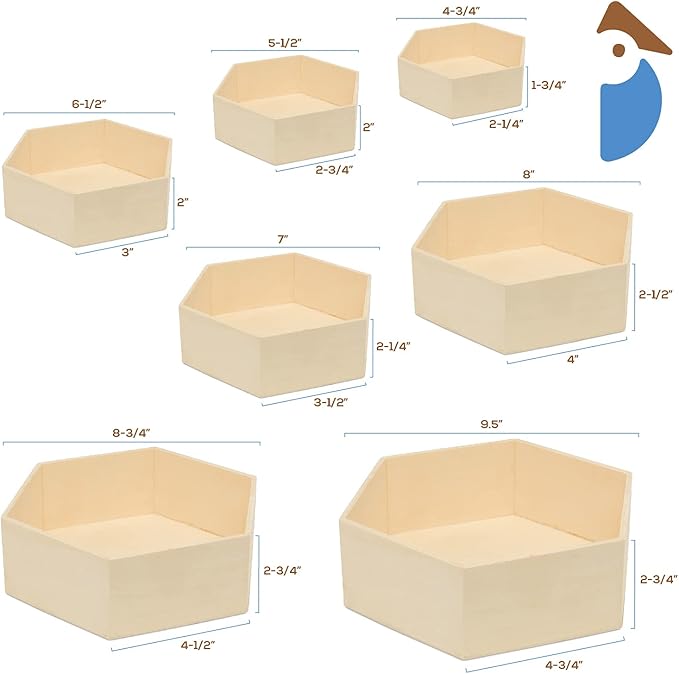 Woodpeckers Wooden Hexagon Floating Shelves - Image 2