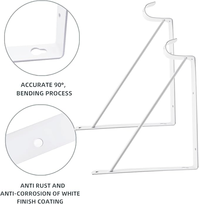 HOME MASTER HARDWARE 10 Pack Heavy Duty Closet Shelf & Rod Brackets, Wall - Image 2
