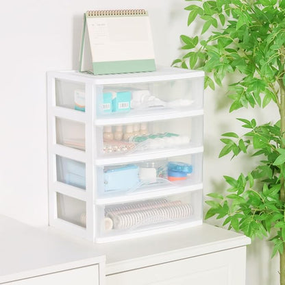 BYCY Plastic Stackable Storage 4 Drawers, Easily Assemble - Image 2