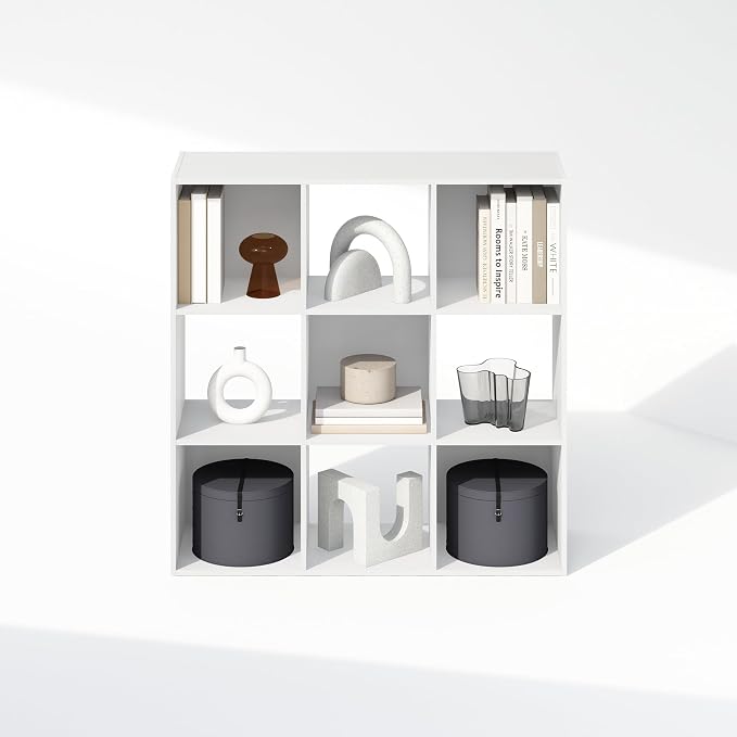 Furinno PELLI Book Shelf, 9-Cube Bookshelf, 3x3 Cube Storage Organizer Bookcase - Image 6