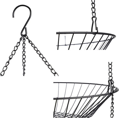 JUNCHU CHERRY 3-Tier Wire Fruit Hanging Basket 2 Packs, non-Punching Wall - Image 7