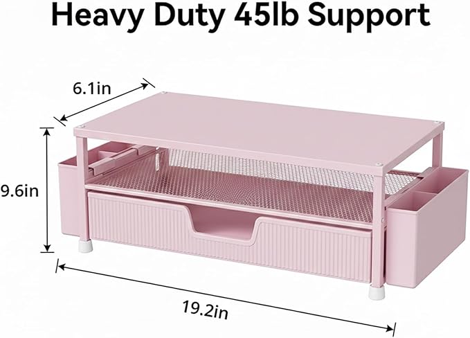 ECOLOVI Desk Organizer and Accessories, 2-Tier Computer Monitor Stand Rise - Image 2