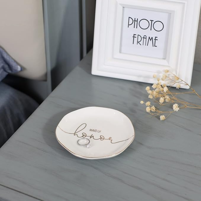 Wedding Ring Dish For Maid of Honor-Jewelry Dish Tray-Gifts for Bridesmaid - Image 2