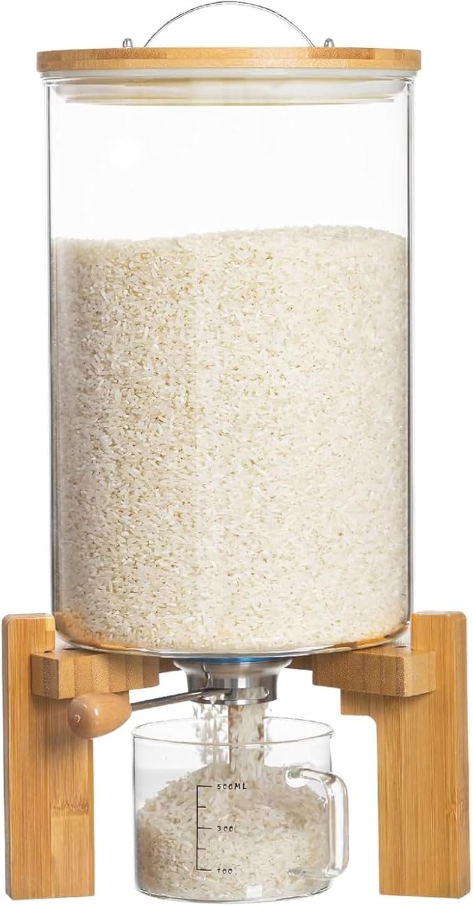 Rice Dispenser, Rice Storage Container, Flour and Cereal Container by Aprilhp