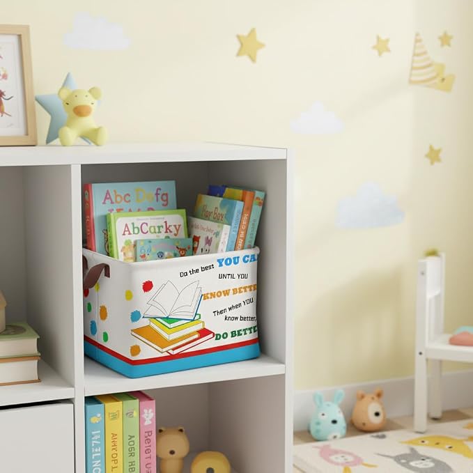 Book Storage Basket Waterproof Canvas Toy Storage Bin Blanket Baskets - Image 3
