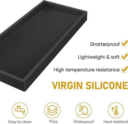 Bathroom Counter Tray, EG-SIPRO High-Grade Thickened Silicone Bathroom Vanity - Image 3