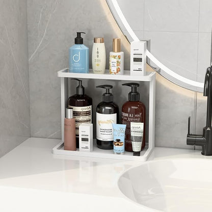 PEKER Bamboo Bathroom Organizer Countertop – Small Vanity Storage Shelf - Image 4