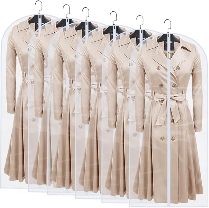 Clear Garment Bags for Hanging Clothes Travel Clothes Storage Bags Closet Cover by HomeClean