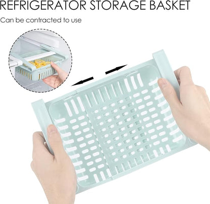 Refrigerator Drawer Organizer 2 Packs Retractable Drawer Refrigerator Storage - Image 2