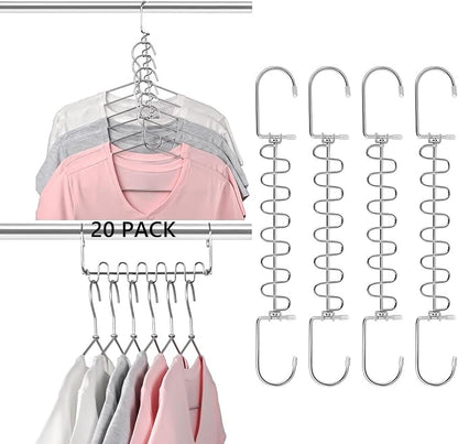 KLEVERISE 20 Pack Metal Space Saving Hangers, Stainless Steel Hangers, Magic - Image 8