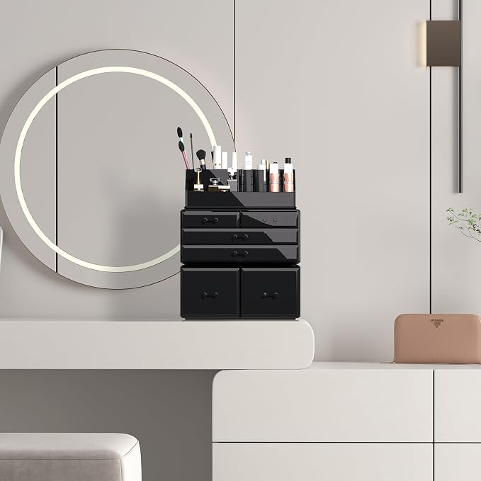 READAEER Makeup Organizer 3 Pieces Cosmetic Storage Case - Image 4