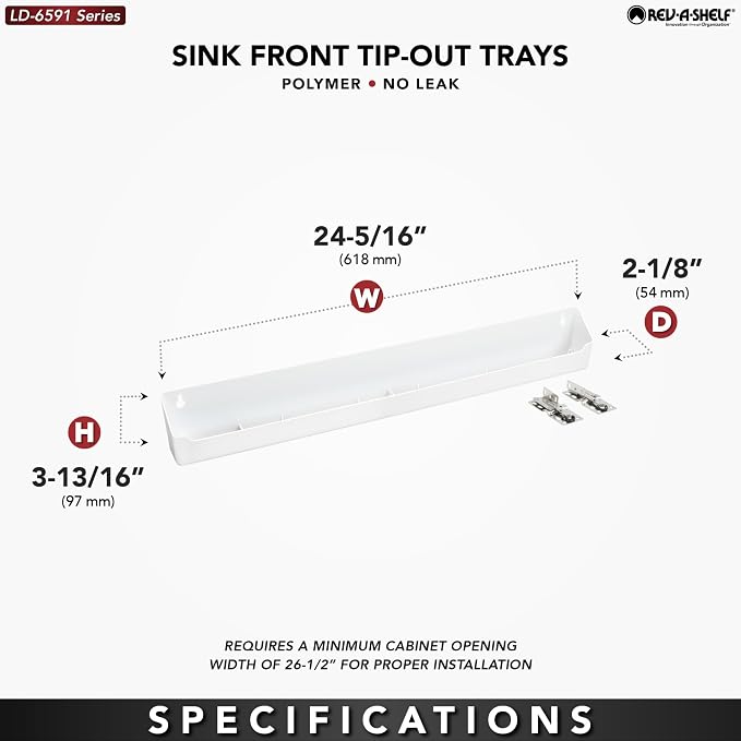 Rev-A-Shelf 24" Tip-Out Plastic Sink Tray - Image 3