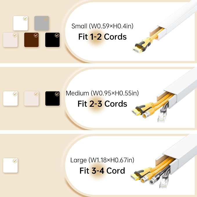 Delamu Cord Hider, Cord Covers for Wires on Wall, One-Cord Cable Hider - Image 9