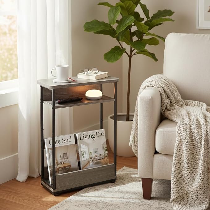 Narrow Side Table, 3-Tier Slim End Table - Image 2