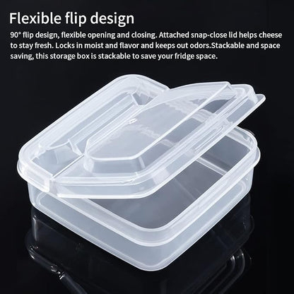 2Pack Sliced Cheese Container for Fridge, Flip Lid Clear Butter Block Cheese - Image 7