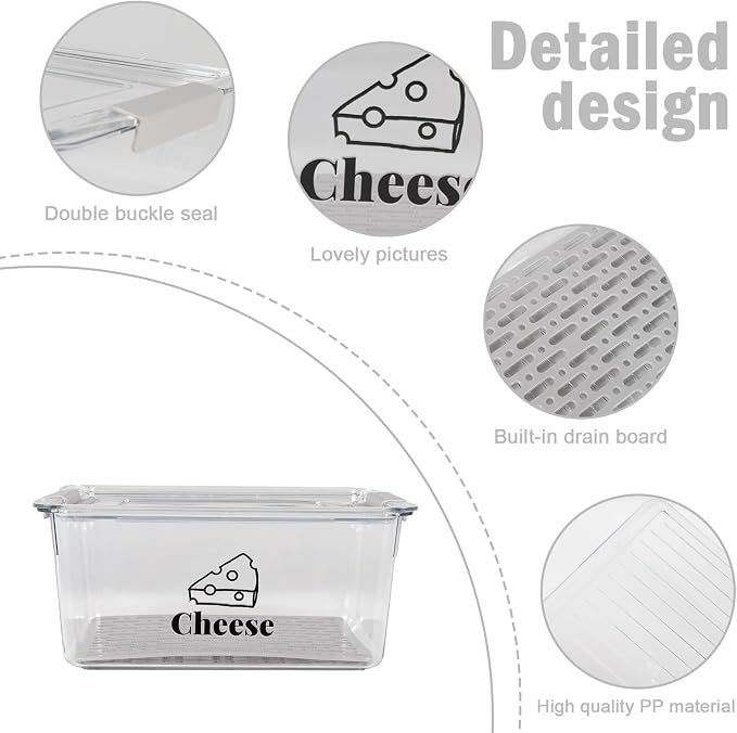 Cheese Holder Food Storage, Airtight Cheese Storage Box - Image 5