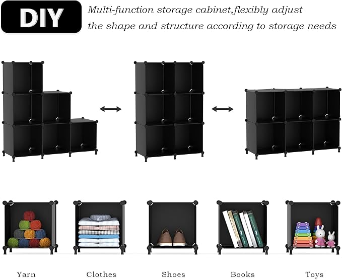 AWTATOS Cube Storage Organizer, Storage Cubes Shelves Bookshelf, 6 Cube Closet - Image 6