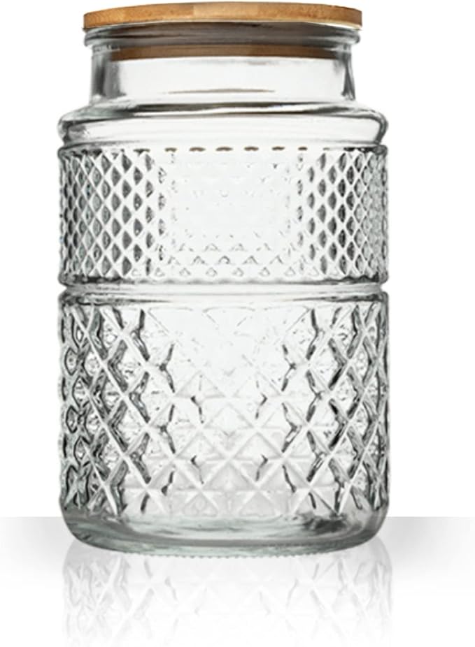 Large Glass Storage Jar, 60 FL OZ Glass Food Storage Containers by Prettidecor