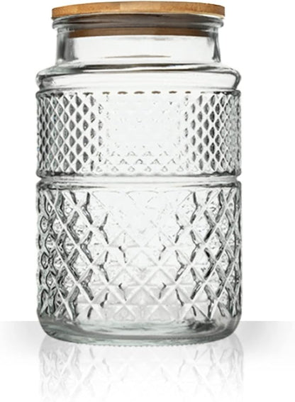 Large Glass Storage Jar, 60 FL OZ Glass Food Storage Containers by Prettidecor