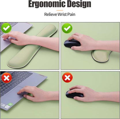 Bloss Leather Desk Pad and Keyboard Wrist Rest, Large Mouse Pad + Keyboard and - Image 2