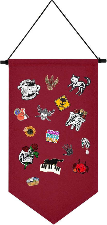 Wall Hanging Brooch Jewelry Storage Case Canvas Display Stand Enamel Pin by YeeMan