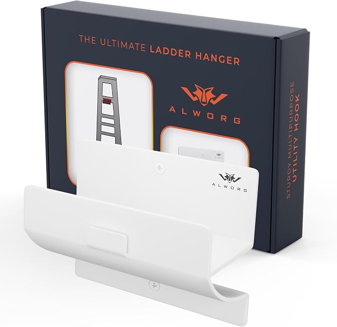 White Ladder Hooks for Garage Wall - Image 5